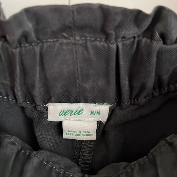 Medium navy/dark wash front tie shorts. With elastic waistband. - Picture 3 of 3